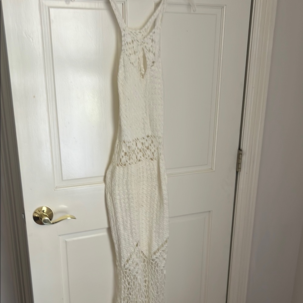J Brand Cream Crochet Swim Coverup